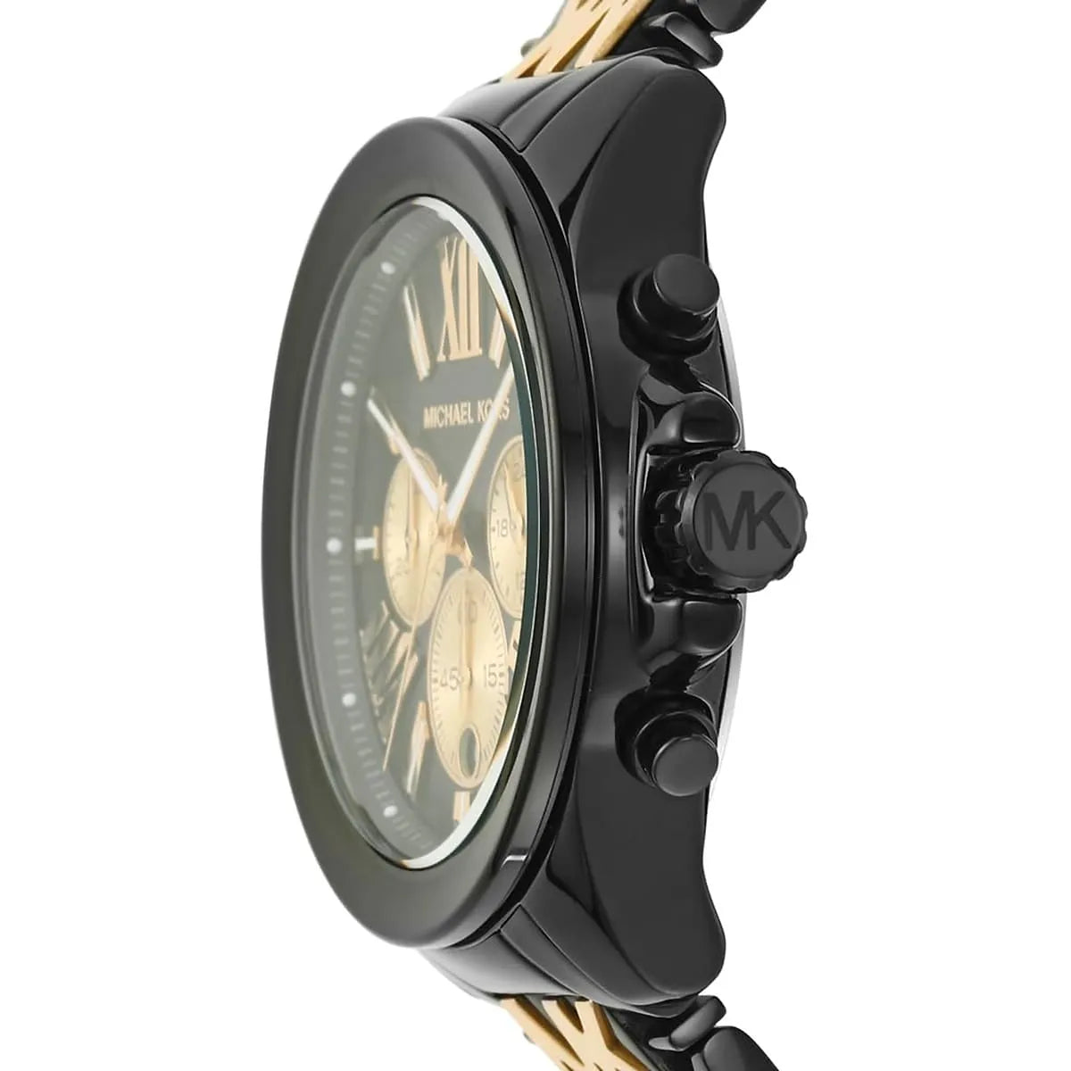 Michael Kors Wren Chronograph Black Dial Two Tone Steel Strap Watch for Women - MK6978