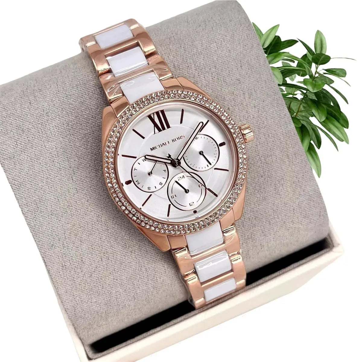 Michael Kors Janelle Multifunction Silver Dial Two Tone Steel Strap Watch For Women - MK7131