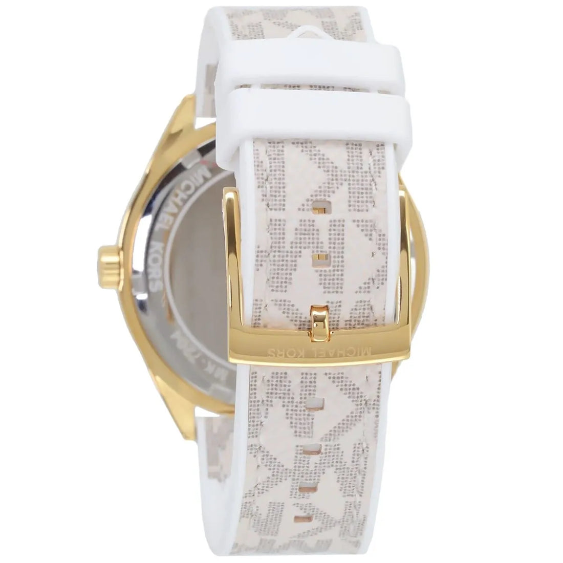 Michael Kors Jessa Multifunction Gold Dial White Leather Strap Watch For Women - MK7204