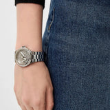 Michael Kors Lennox Quartz Silver Dial Silver Steel Strap Watch For Women - MK7234