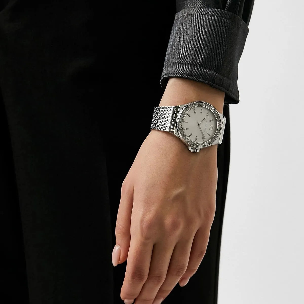 Michael Kors Lennox Three-Hand Silver Dial Silver Steel Strap Watch For Women - MK7337