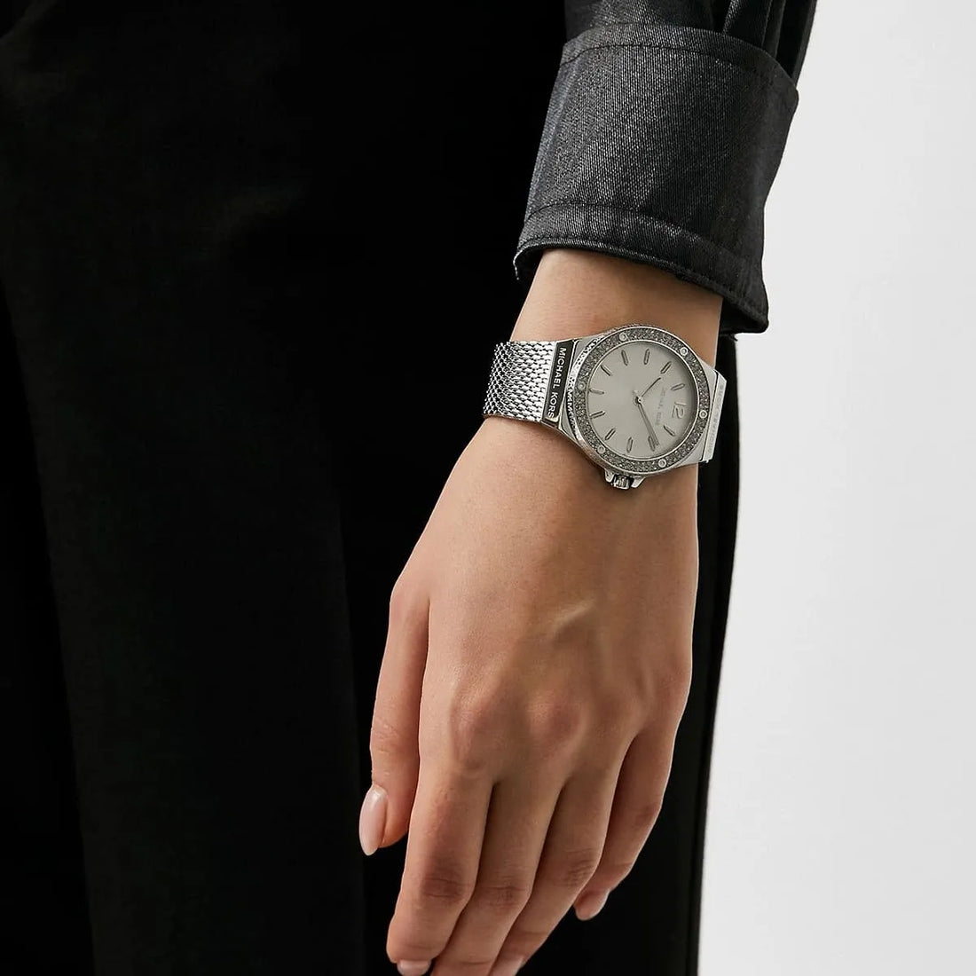 Michael Kors Lennox Three-Hand Silver Dial Silver Steel Strap Watch For Women - MK7337