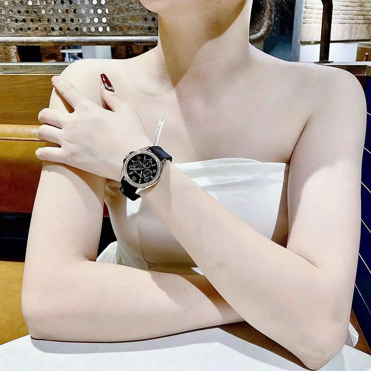 Michael Kors Mini Pilot Black Dial Black Silicone Strap Watch For Women - MK7373