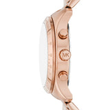 Michael Kors Berkley Chronograph Green Dial Rose Gold Steel Strap Watch For Women - MK7412