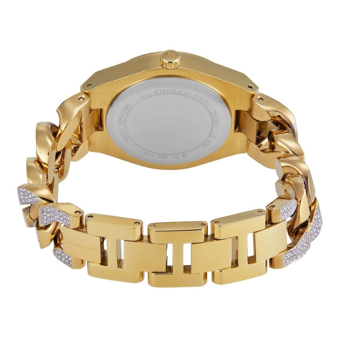 Michael Kors Lennox Pavé Crystals Silver Dial Two Tone Steel Strap Watch for Women - MK7487