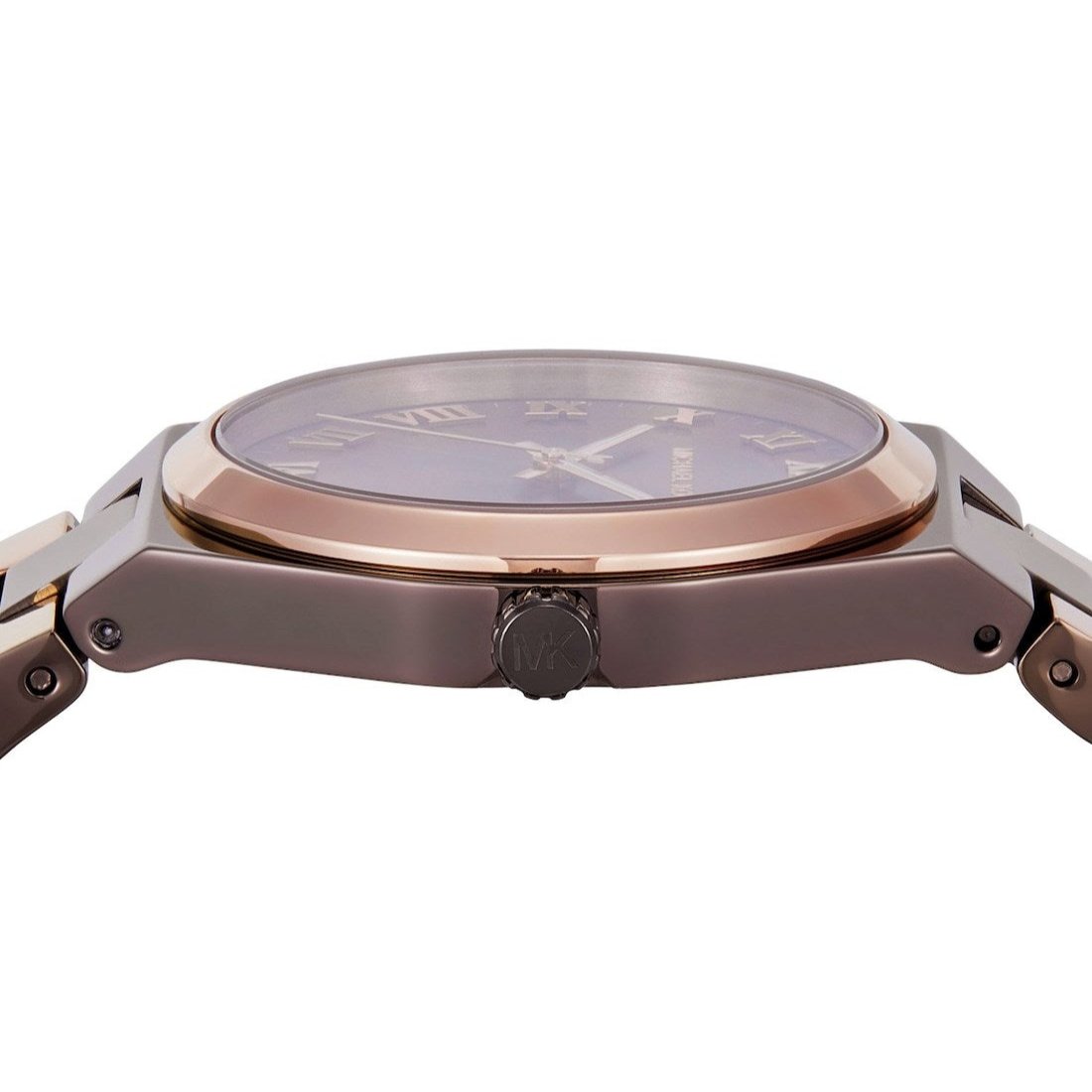 Michael Kors Lennox Analog Brown Dial Two Tone Steel Strap Watch for Women - MK7501