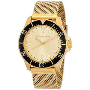 Michael Kors Everest Chronograph Gold Dial Gold Mesh Strap Watch For Men - MK9083