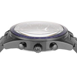 Michael Kors Accelerator Chronograph Blue Dial Grey Steel Strap Watch For Men - MK9111