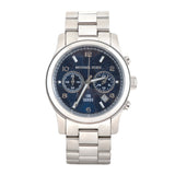 Michael Kors Hunger Stop 100 Series Navy Blue Dial Silver Steel Strap Watch for Women - MK5814