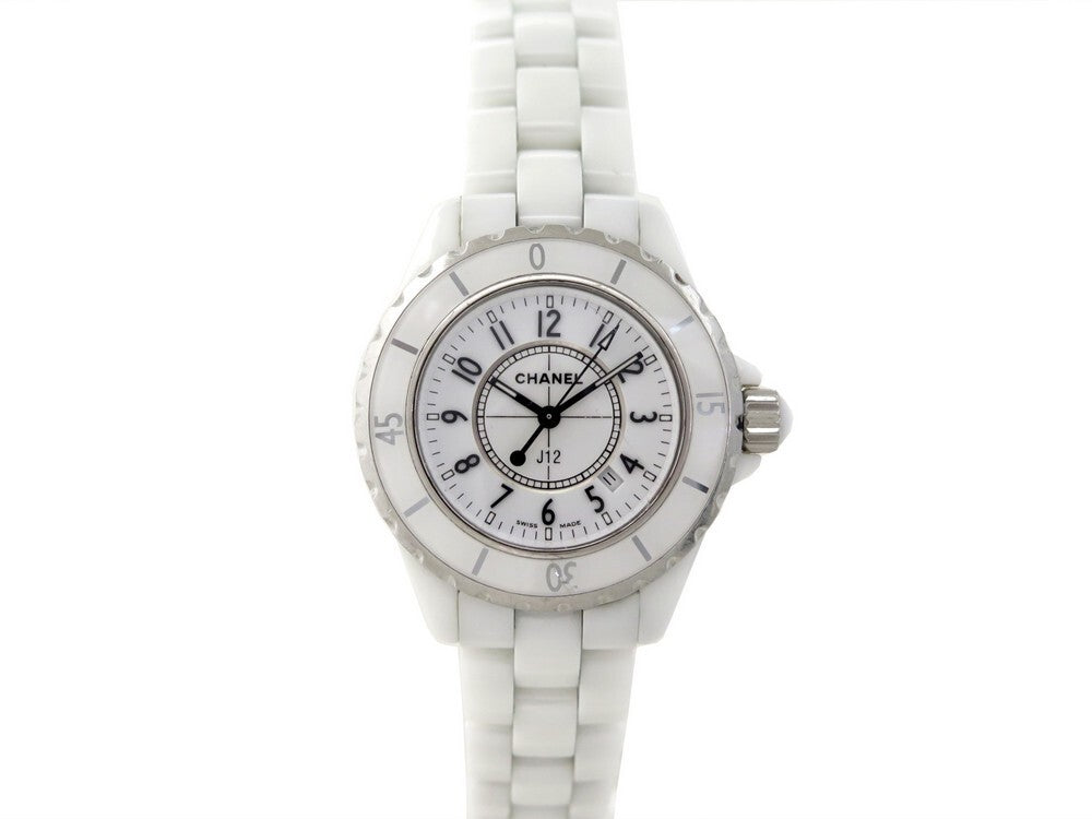 Chanel J12 Ceramic White Dial White Steel Strap Watch for Women - J12 H0968