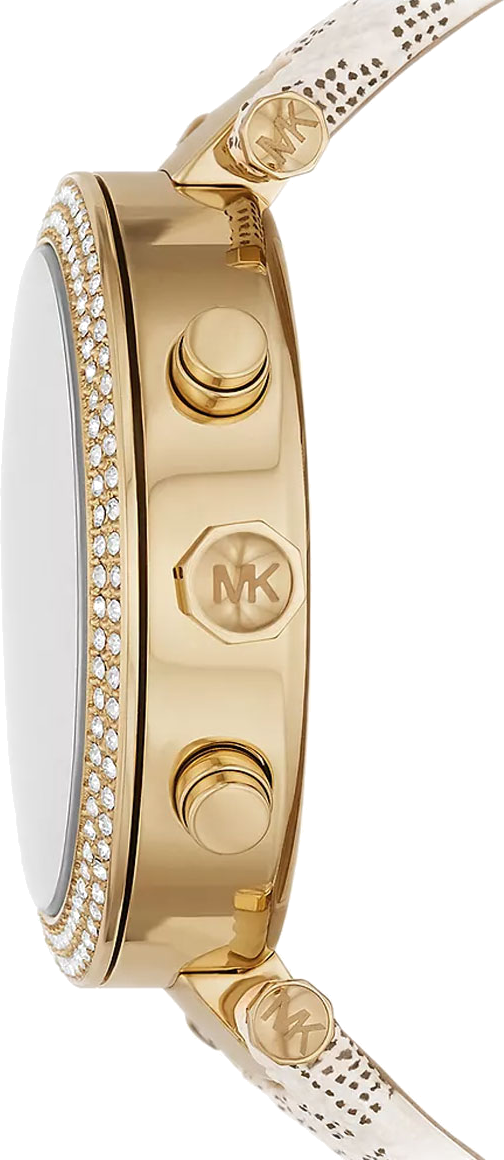 Michael Kors Parker Chronograph White Dial White Leather Strap Watch For Women - MK6916