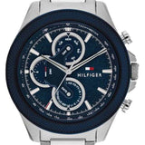 Tommy Hilfiger Clark Chronograph Blue Dial Silver Steel Strap Watch For Men - 1792080