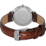 Daniel Wellington Classic Petite St Mawes Black Dial Brown Leather Strap Watch For Women - DW00100237