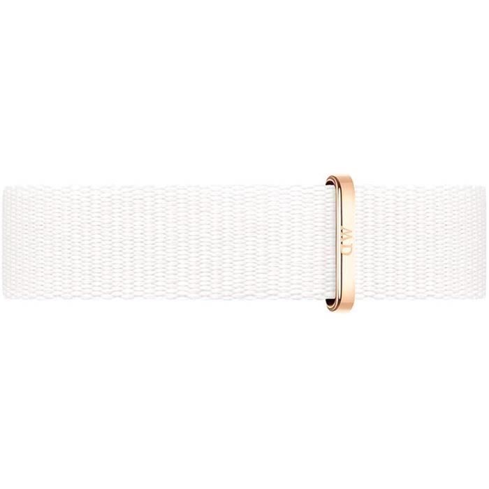 Daniel Wellington Classic Petite Dover Black Dial White NATO Strap Watch For Women - DW00100312