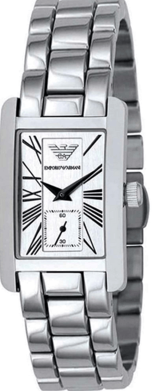 Emporio Armani White Dial Silver Stainless Steel Watch For Women - AR0146