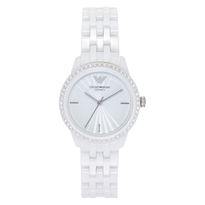 Emporio Armani Ceramic White Dial White Ceramic Bracelet Watch For Women - AR1477