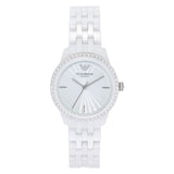 Emporio Armani Ceramic White Dial White Ceramic Bracelet Watch For Women - AR1477