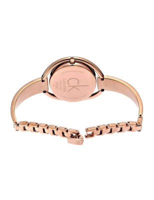 Calvin Klein Impetuos Silver Dial Rose Gold Steel Strap Watch for Women - K4F2N616