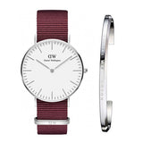 Daniel Wellington Classic Roselyn White Dial Red NATO Strap Watch For Women - DW00100272