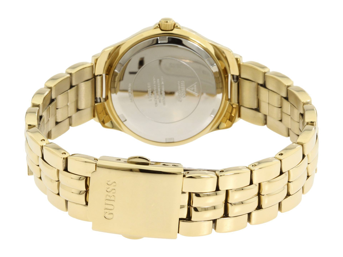 Guess Dazzling Diamonds Gold Dial Gold Steel Strap Watch for Women - W85110L1