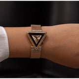 Guess Fame Diamonds Rose Gold Dial Rose Gold Mesh Bracelet Watch for Women - GW0508L3