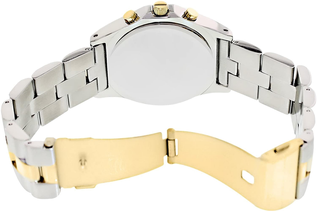 Marc Jacobs Blade Chronograph Silver Dial Two Tone Steel Strap Watch for Women - MBM3177