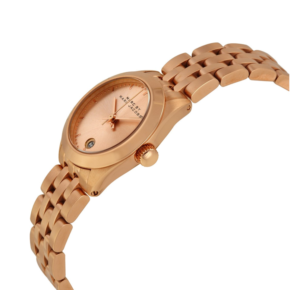 Marc Jacobs Peeker Pink Dial Rose Gold Stainless Steel Strap Watch for Women - MBM3377