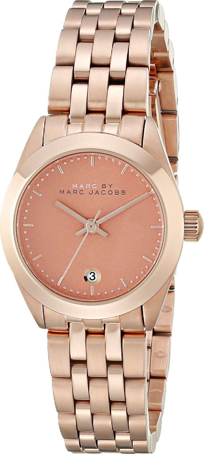 Marc Jacobs Peeker Pink Dial Rose Gold Stainless Steel Strap Watch for Women - MBM3377