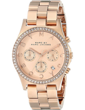 Marc Jacobs Henry Chronograph Rose Gold Dial Rose Gold Steel Strap Watch for Women - MBM3118