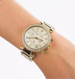 Michael Kors Parker White Dial Two Tone Steel Strap Watch for Women - MK5626