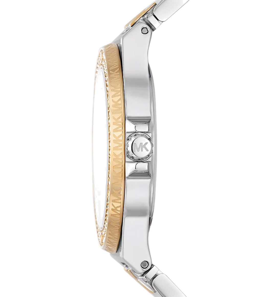 Michael Kors Lennox Three Hand Silver Dial Two Tone Steel Strap Watch For Women - MK7338