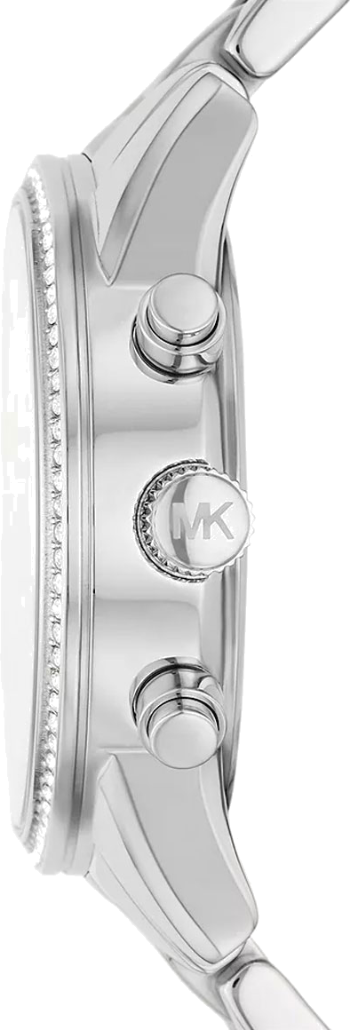 Michael Kors Ritz Chronograph Crystals Silver Dial Silver Steel Strap Watch For Women - MK7301