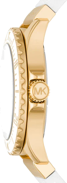 Michael Kors Everest Analog Gold Dial White Silicone Strap Watch For Women - MK7357