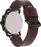 Fossil Commuter Chronograph Black Dial Brown Leather Strap Watch for Men - FS5403