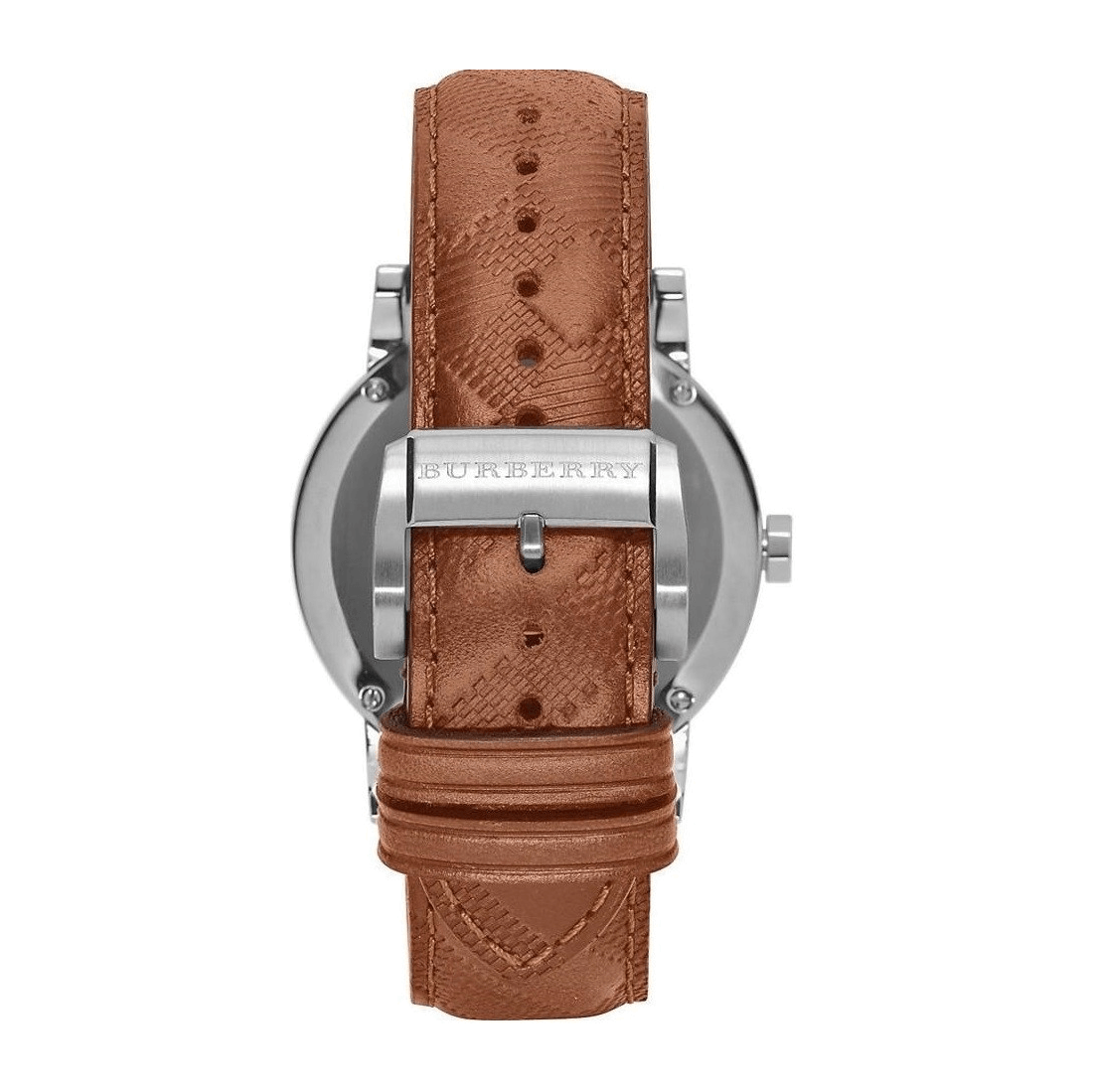 Burberry The City Silver Dial Brown Leather Strap Watch for Men - BU9904