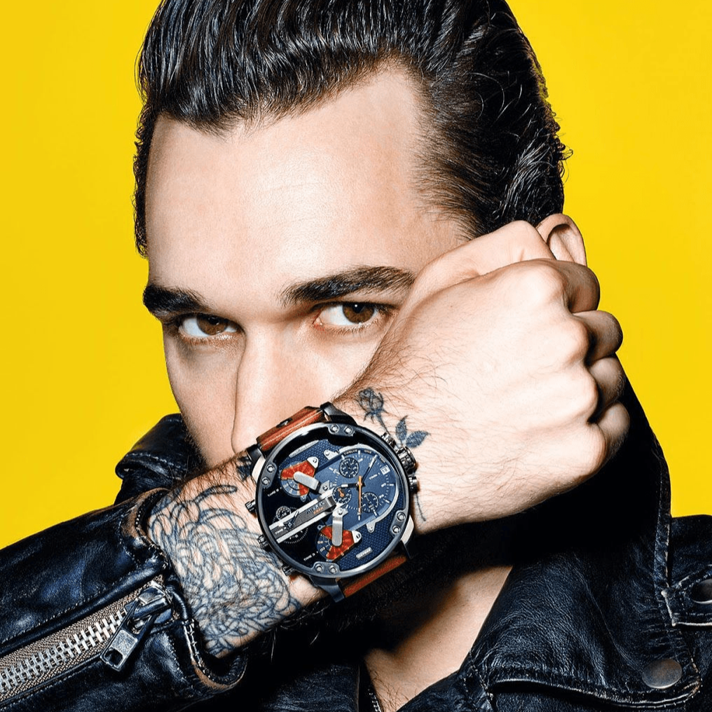 Diesel Mr Daddy 2.0 Chronograph Black Dial Brown Leather Strap Watch For Men - DZ7332