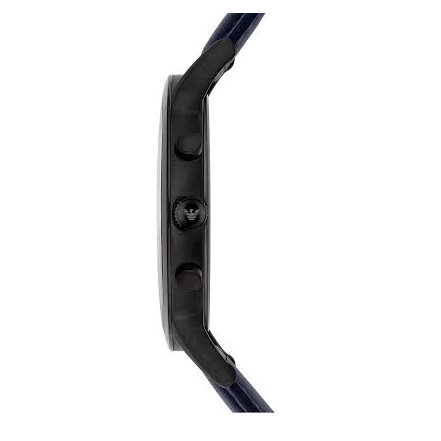 Emporio Armani Renato Chronograph Quartz Blue Dial Blue Leather Strap Watch For Men - AR2481