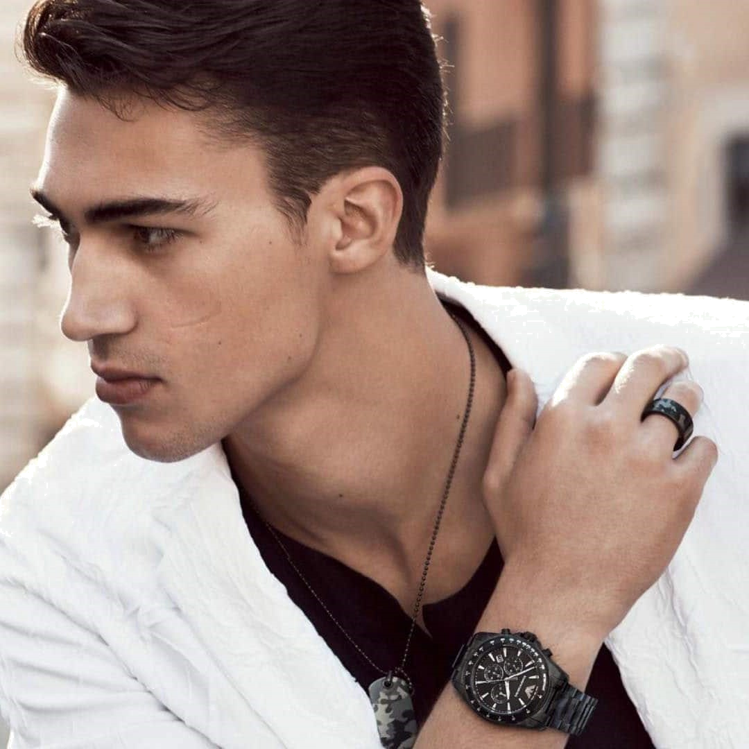 Emporio Armani Sportivo Quartz Black Dial Black Steel Strap Watch For Men - AR11027