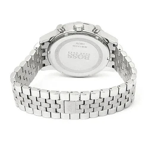 Hugo Boss Aeroliner Chronograph Black Dial Silver Steel Strap Watch For Men - 1512446