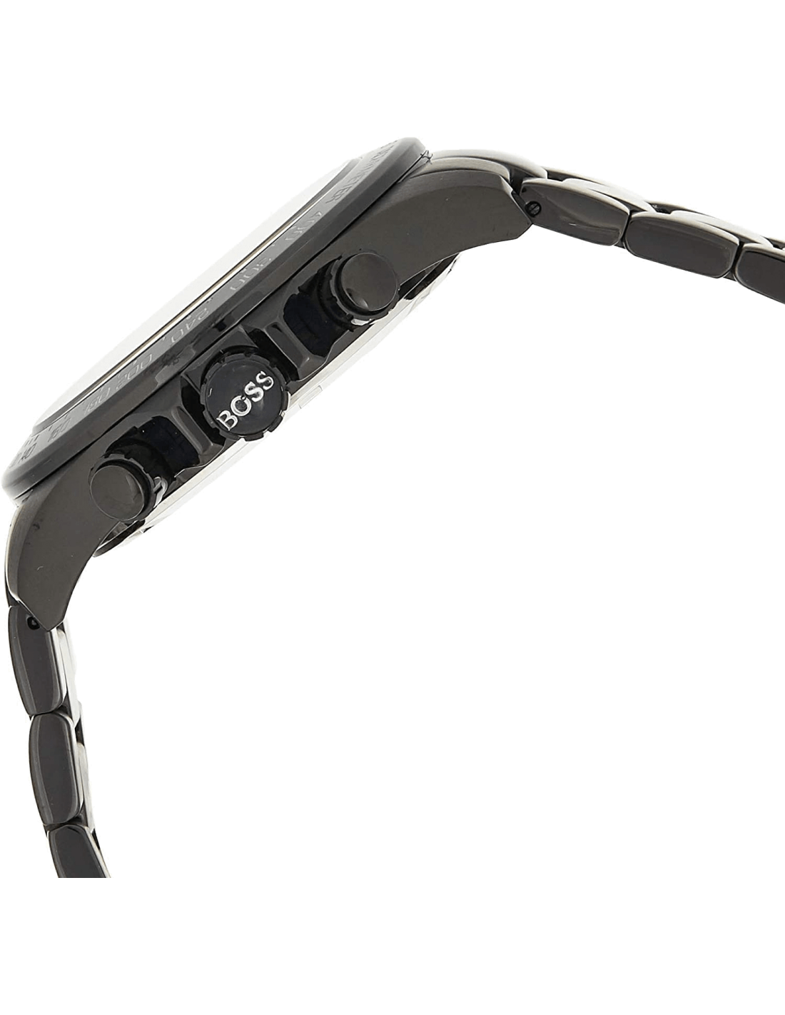 Hugo Boss Ikon Chronograph Black Dial Black Steel Strap Watch for Men - 1512961