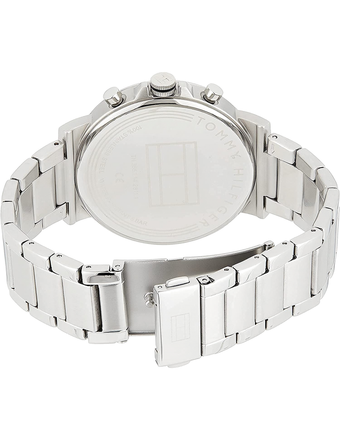 Tommy Hilfiger Daniel Black Dial Silver Steel Strap Watch for Men - 1710413