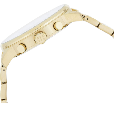 Tommy Hilfiger Chase Quartz White Dial Gold Steel Strap Watch for Men - 1791576