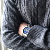 Hugo Boss Ikon Blue Dial Silver Steel Strap Watch for Men - 1512963