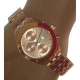 Marc Jacobs Peeker Chronograph Rose Gold Dial Rose Gold Steel Strap Watch for Women - MBM3394