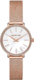 Michael Kors Pyper Quartz Mother of Pearl White Dial Rose Gold Mesh Strap Watch For Women - MK4588