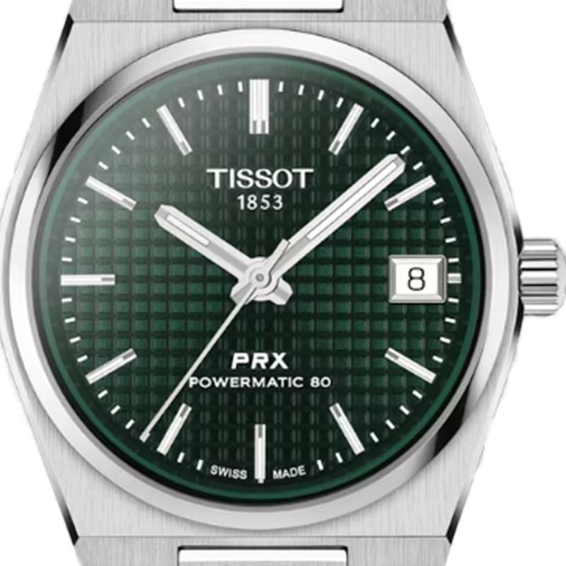 Tissot PRX Powermatic 80 Green Dial Silver Steel Strap Watch for Men - T137.207.11.091.00