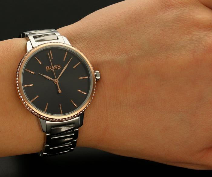 Hugo Boss Signature Grey Dial Silver Steel Strap Watch for Men - 1502569