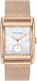 Movado Heritage White Mother of Pearl Dial Rose Gold Mesh Bracelet Watch For Women - 3650041