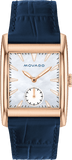 Movado Heritage Mother of Pearl White Dial Blue Leather Strap Watch For Women - 3650052
