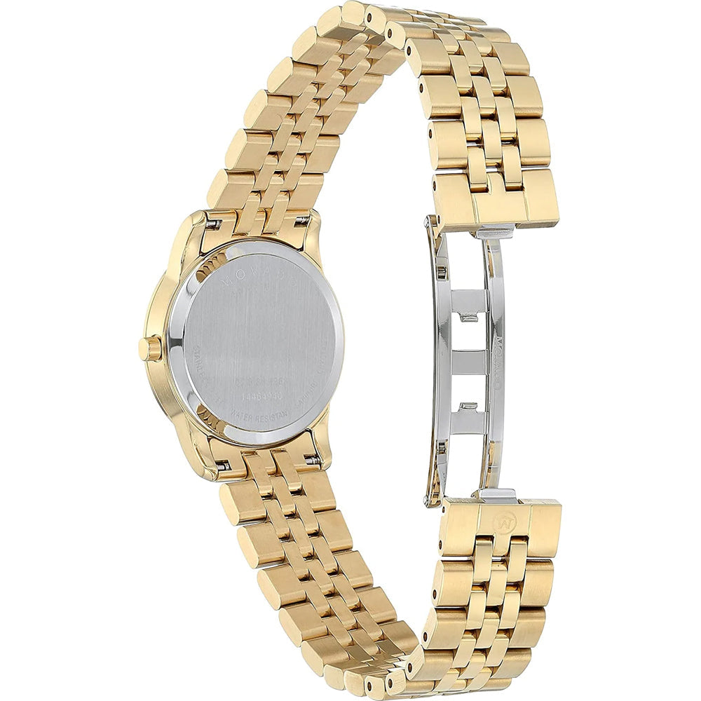 Movado Museum Classic Diamonds Mother of Pearl Dial Gold Steel Strap Watch For Women - 0606998
